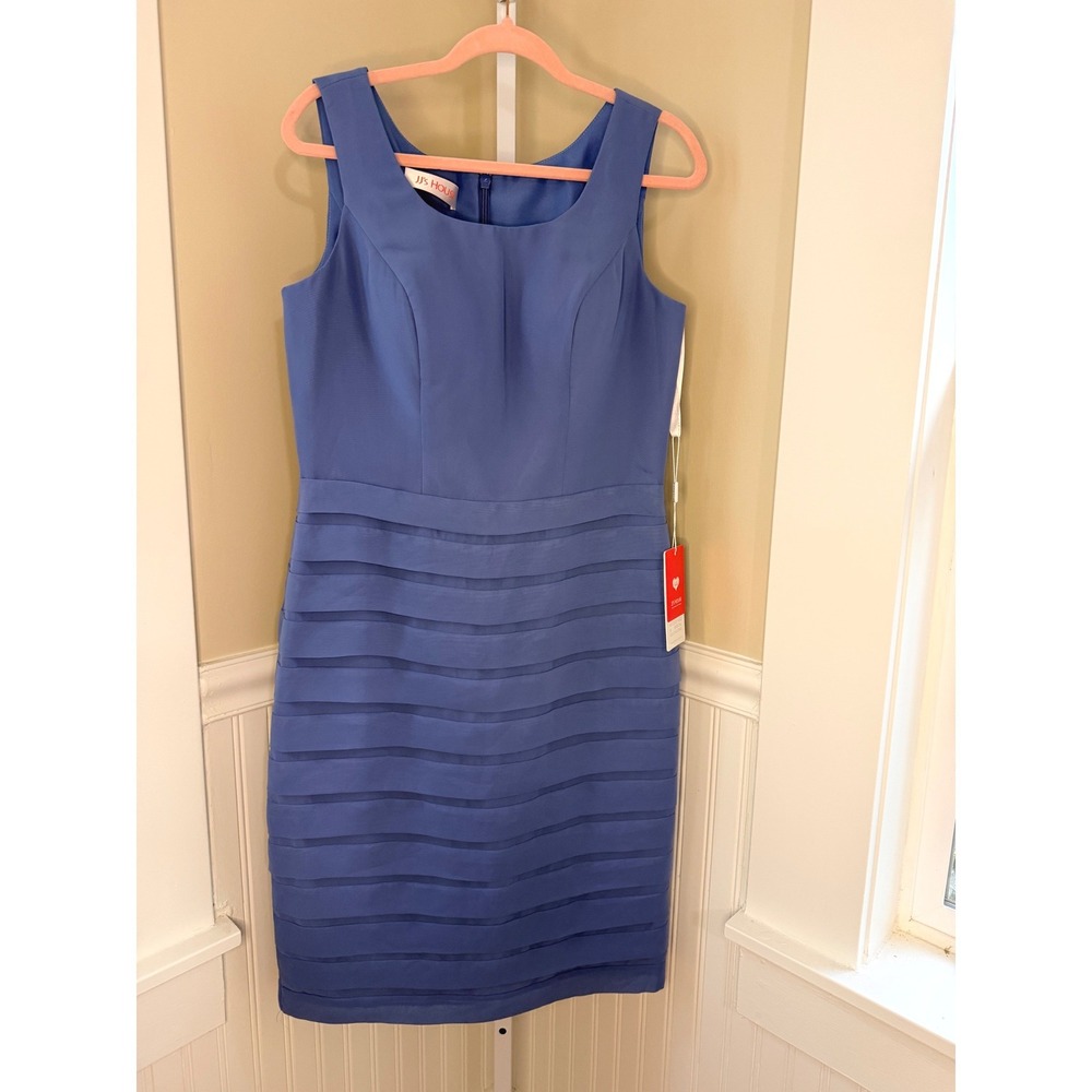 NWT JJ's House Slate Blue Bridesmaid Mother of Bride Sheath Dress NWT Size 12